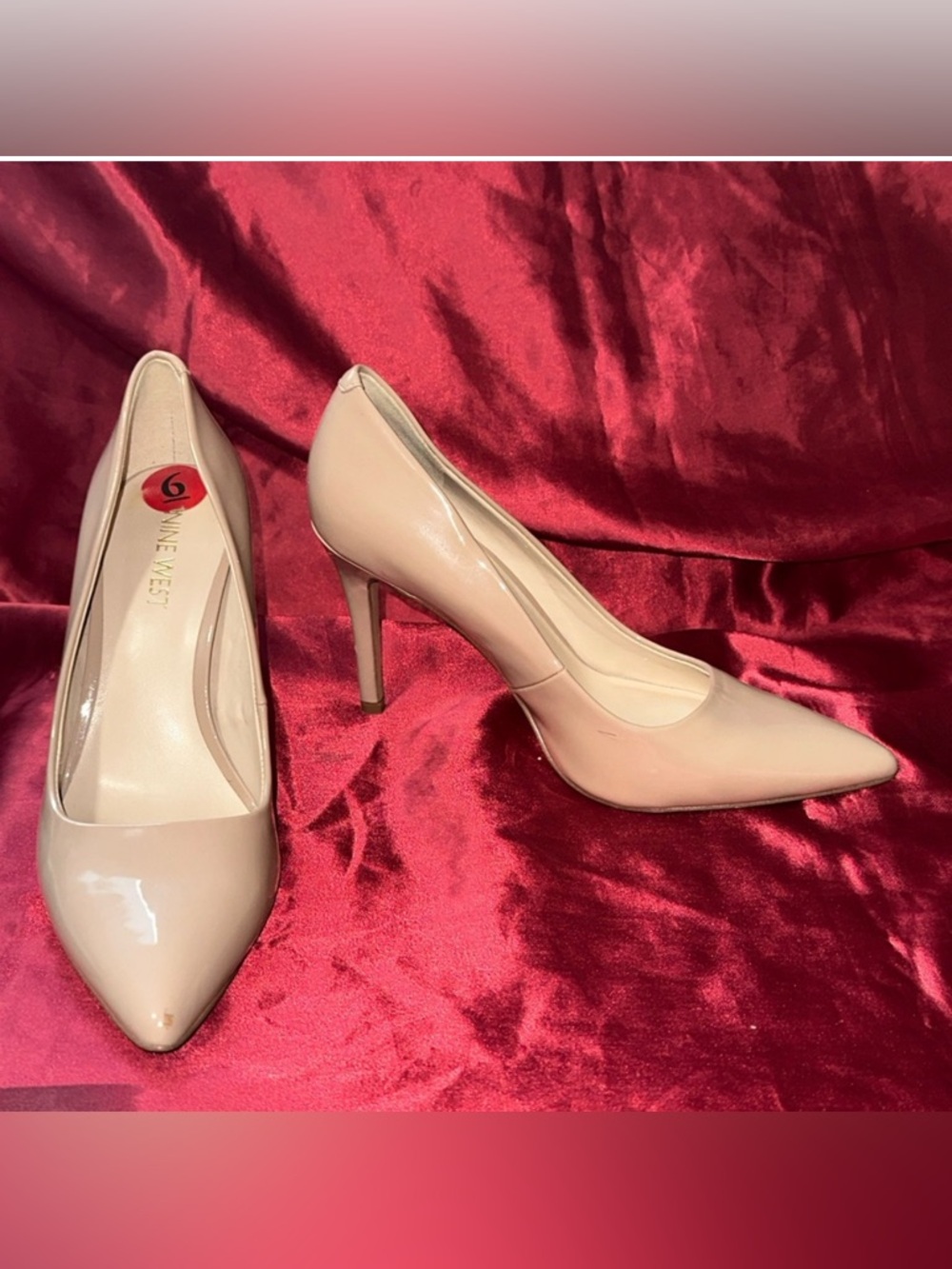 Nine West Women’s Tan Tatiana Pointy Toe Pump Stiletto Heels size 6M